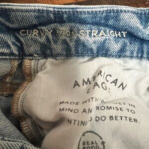 American Eagle Outfitters Curvy 90s Straight Leg Jeans - Blue